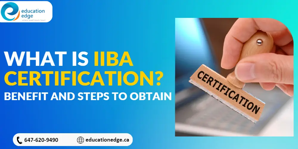IIBA certification stamp representing risk mitigation strategies and benefits, highlighting steps to obtain certification for effective risk management in business analysis.
