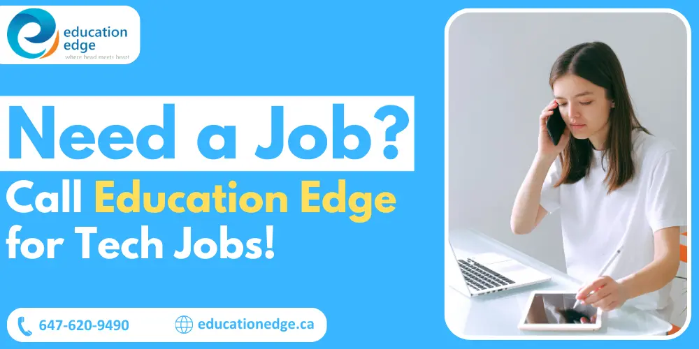 Woman talking on phone, using tablet and laptop, find tech jobs at Education Edge.