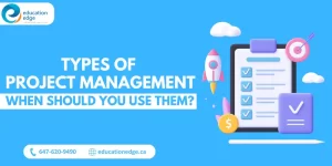 illustration for types of project management and when to use them, featuring a checklist, rocket, and target.