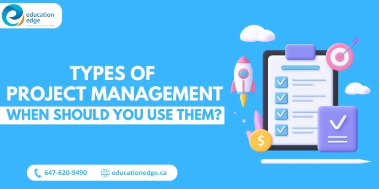 illustration for types of project management and when to use them, featuring a checklist, rocket, and target.