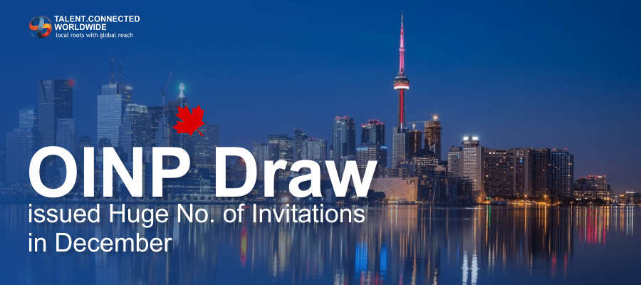 OINP Draw issued Huge No. of Invitations in December 1 OINP Draw issued Huge No. of Invitations in December