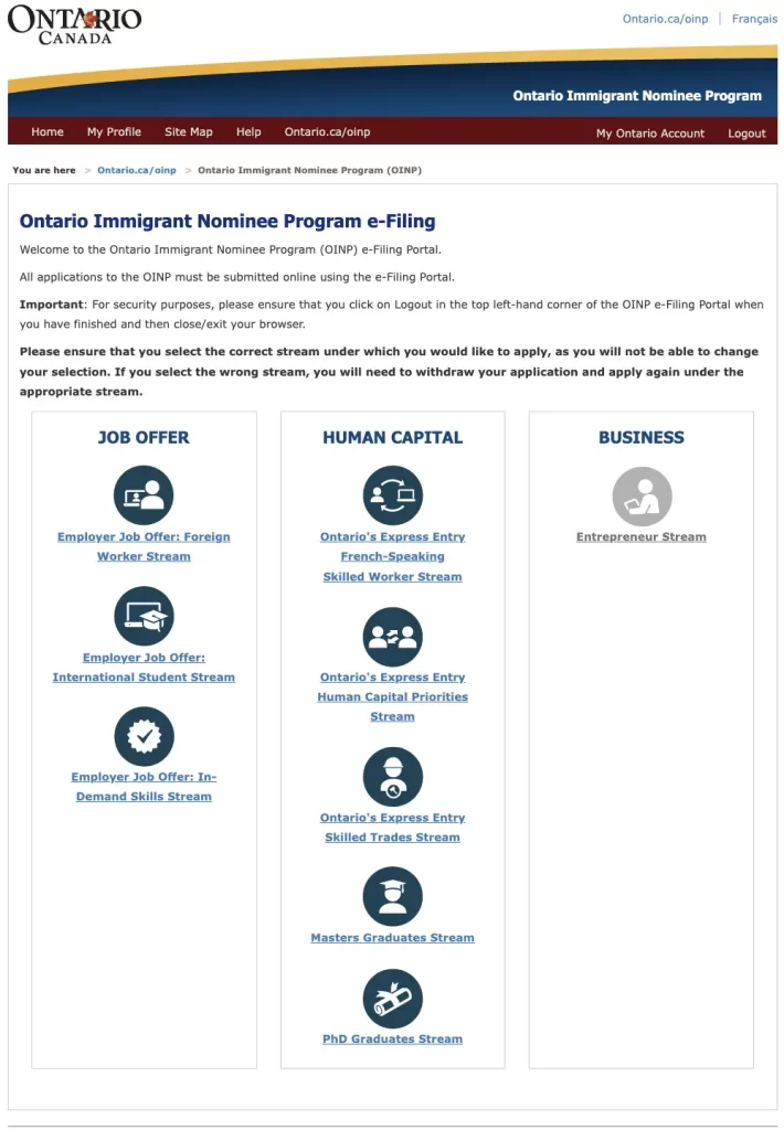 OINP-Expression-of-Interest-E-Filling