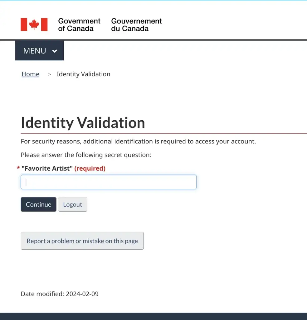 GCKey and Sign-in Partner for Canada Immigration 4 validation